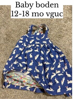 Baby boden 12-18 month bunny dress